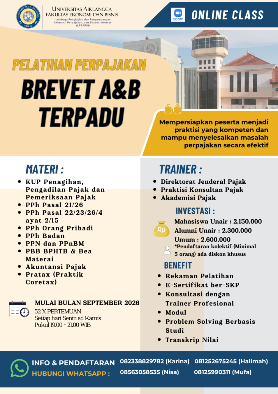 Pelatihan Perpajakan Brevet A&B Terpadu
