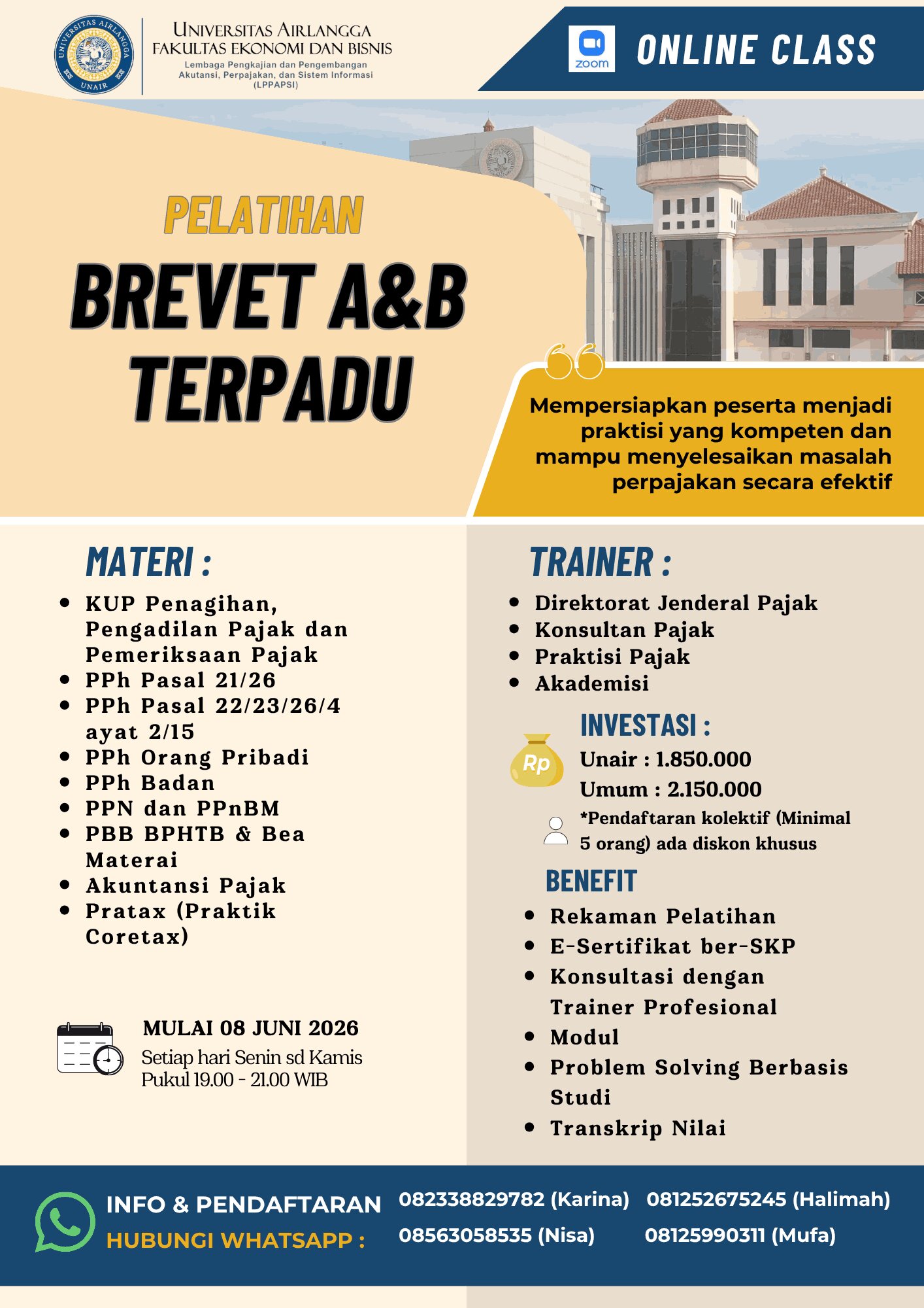 Pelatihan Brevet A&B Terpadu