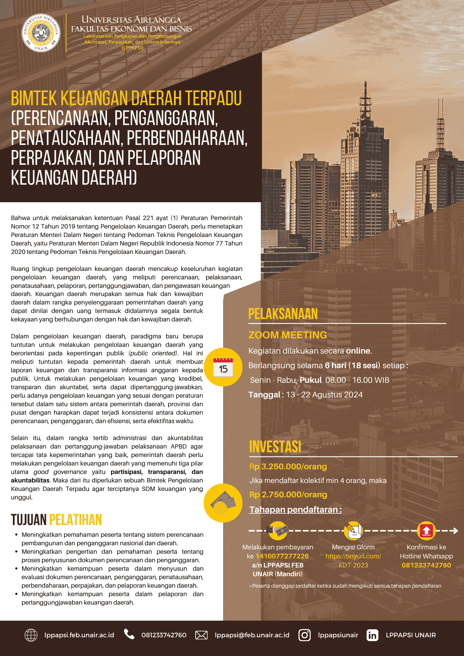 Bimtek Keuangan Daerah Terpadu (Perencanaan, Penganggaran, Penatausahaan, Perbendaharaan, Perpajakan, dan Pelaporan Keuangan Daerah)