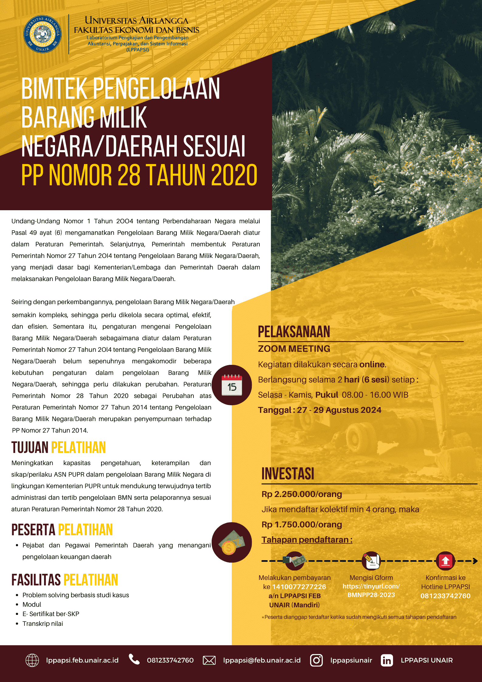 Bimtek Pengelolaan Barang Milik Negara/Daerah Sesuai PP No. 28 Tahun 2020